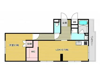 第1コーポ岡村(1LDK/3階)の間取り写真