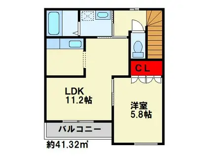 コンフォート K.S(1LDK/2階)の間取り写真