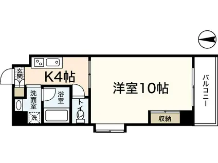 PENSION南千田西町(1K/4階)の間取り写真