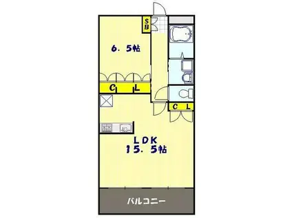 ロイヤルヒルズKOIZUMI(1LDK/3階)の間取り写真