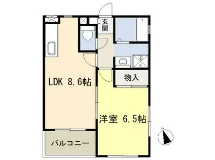 テルース21 II(1LDK/1階)の間取り写真