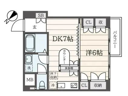師岡ガーデン(1DK/1階)の間取り写真