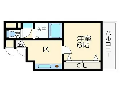 クレセール阿波座(1K/10階)の間取り写真