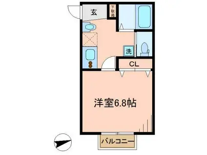 キャメル川口朝日(1K/1階)の間取り写真