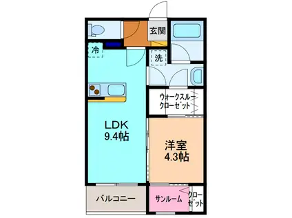 セントアース(1LDK/3階)の間取り写真