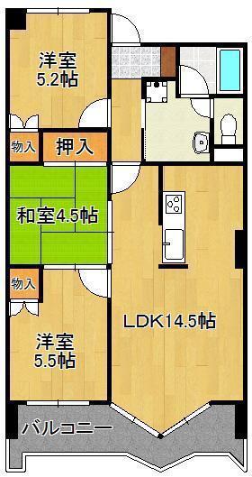 パラシオ高塔(3LDK/8階)の間取り写真
