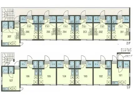 TM貝塚(ワンルーム/2階)の間取り写真