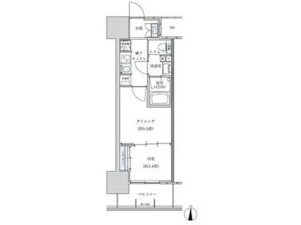 パークアクシス名古屋山王(1DK/2階)の間取り写真