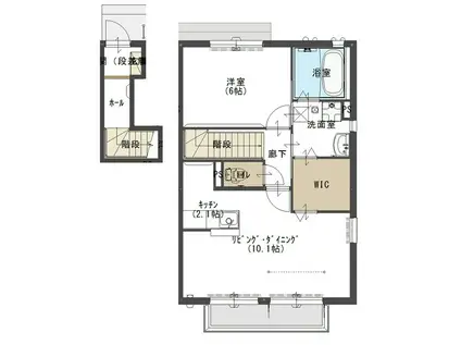 グランテスタ F(1LDK/2階)の間取り写真