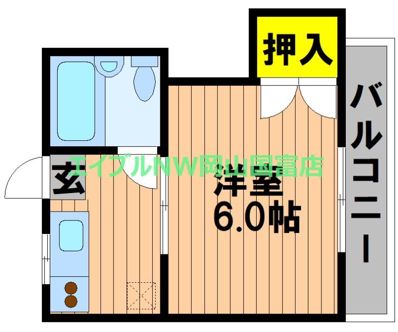 ホワイトメゾン津島C(1K/1階)の間取り写真