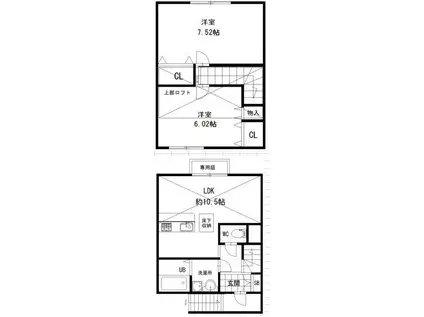 メゾネットひめじ別所(2LDK/1階)の間取り写真