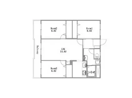 サンセール博多南(3LDK/3階)の間取り写真
