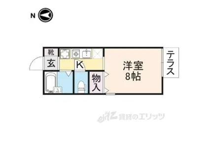 フローラルハイツ(1K/2階)の間取り写真