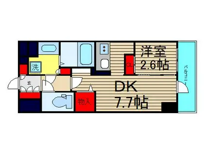 アーバス天満橋(1LDK/9階)の間取り写真