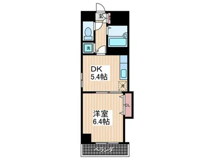 LAND MARK 金屋町(1DK/8階)の間取り写真