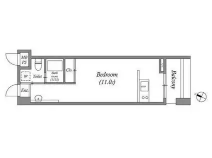 コスモライフ カタヤマ(ワンルーム/2階)の間取り写真