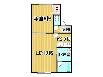 CASA FERIZ(1LDK/2階)の間取り写真