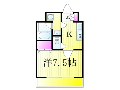 JUNE SIXおおたかの森(1K/3階)の間取り写真