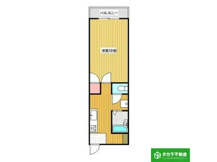 エンリエール城崎(1K/2階)の間取り写真