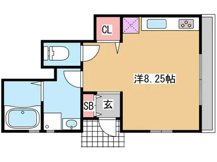 カリン神ノ木通(ワンルーム/1階)の間取り写真