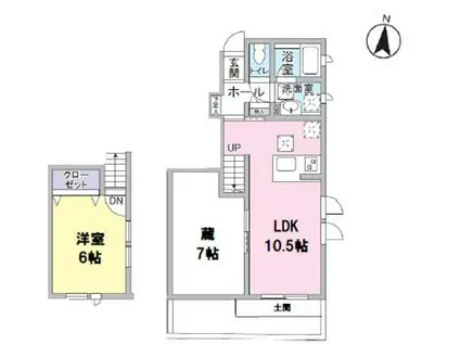 ロジュマン(1LDK/1階)の間取り写真