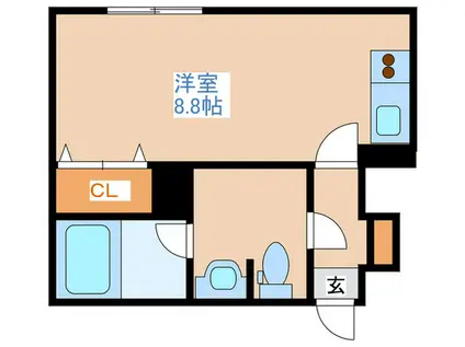 クラークマンション(ワンルーム/10階)の間取り写真