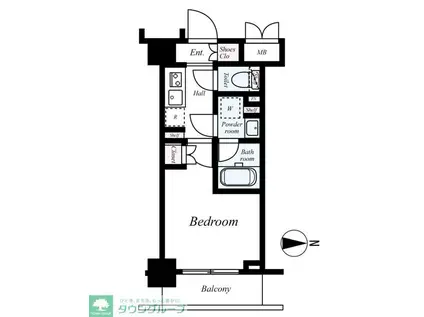 ハーモニーレジデンス武蔵小杉♯002(1K/1階)の間取り写真