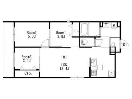 RESORTE(3LDK/1階)の間取り写真