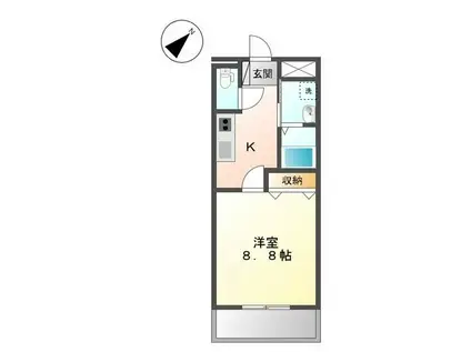 アーバンレジデンス東加古川(1K/4階)の間取り写真