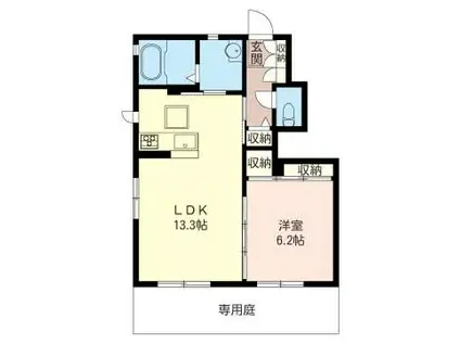 シャーメゾンビランチャ・(1LDK/1階)の間取り写真