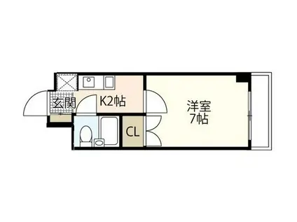 第15片山ビル(1K/8階)の間取り写真