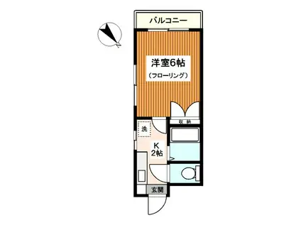 ライブハイム(1K/1階)の間取り写真