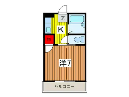 ドミール大戸(1K/1階)の間取り写真