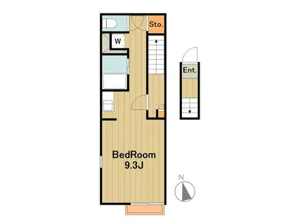 サンフラワーⅡ(1K/2階)の間取り写真