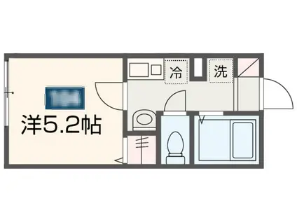 MELDIA北綾瀬V(1K/1階)の間取り写真