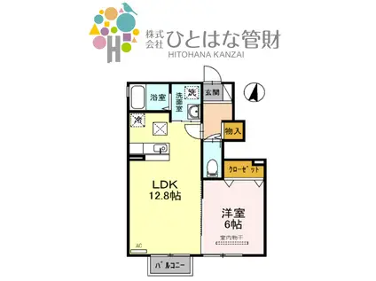 ネット使い放題フェリーチェ(1LDK/1階)の間取り写真