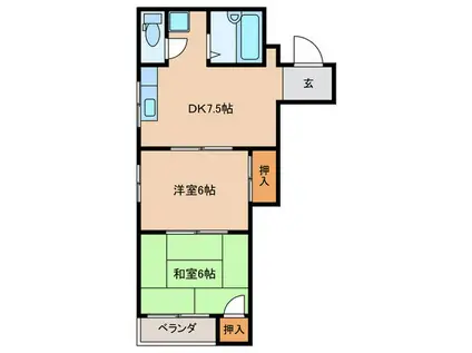 塩川第8ビル(2DK/3階)の間取り写真