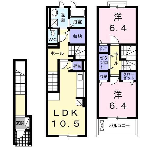 ニュー・ガジュマル(2LDK/2階)の間取り写真