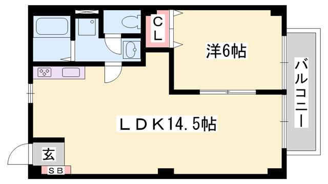 エスポワール御立 A棟(1LDK/1階)の間取り写真