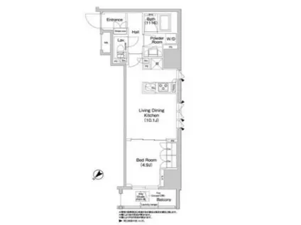 コンフォリア浅草橋(1LDK/2階)の間取り写真