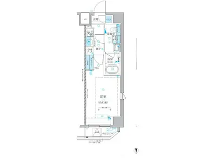 ベルシード池袋本町(1K/4階)の間取り写真