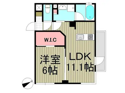 AISANCE(1LDK/2階)の間取り写真