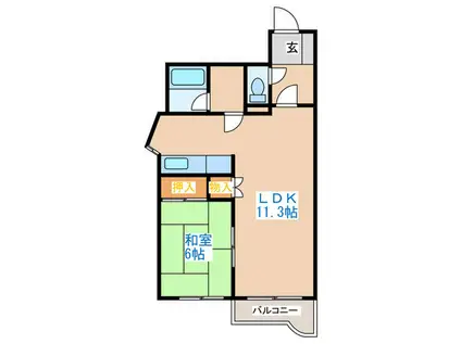 パサージュ発寒(1LDK/2階)の間取り写真