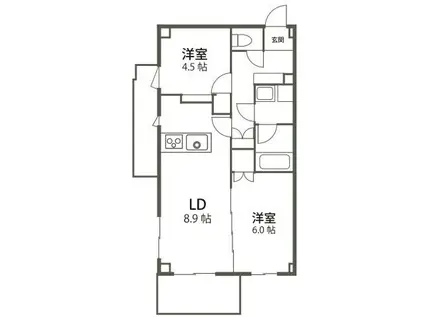リバーサイド弐番館(2LDK/1階)の間取り写真