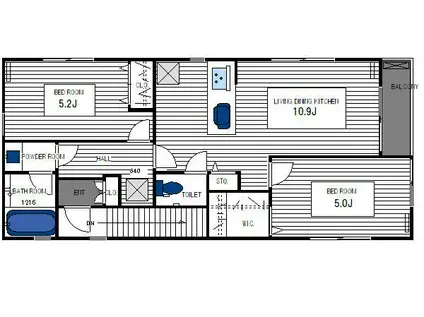 井土ヶ谷中町アパート(2LDK/3階)の間取り写真