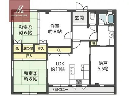 サイレンスハイム(3SLDK/3階)の間取り写真