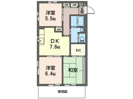 エスポアール C(3DK/1階)の間取り写真