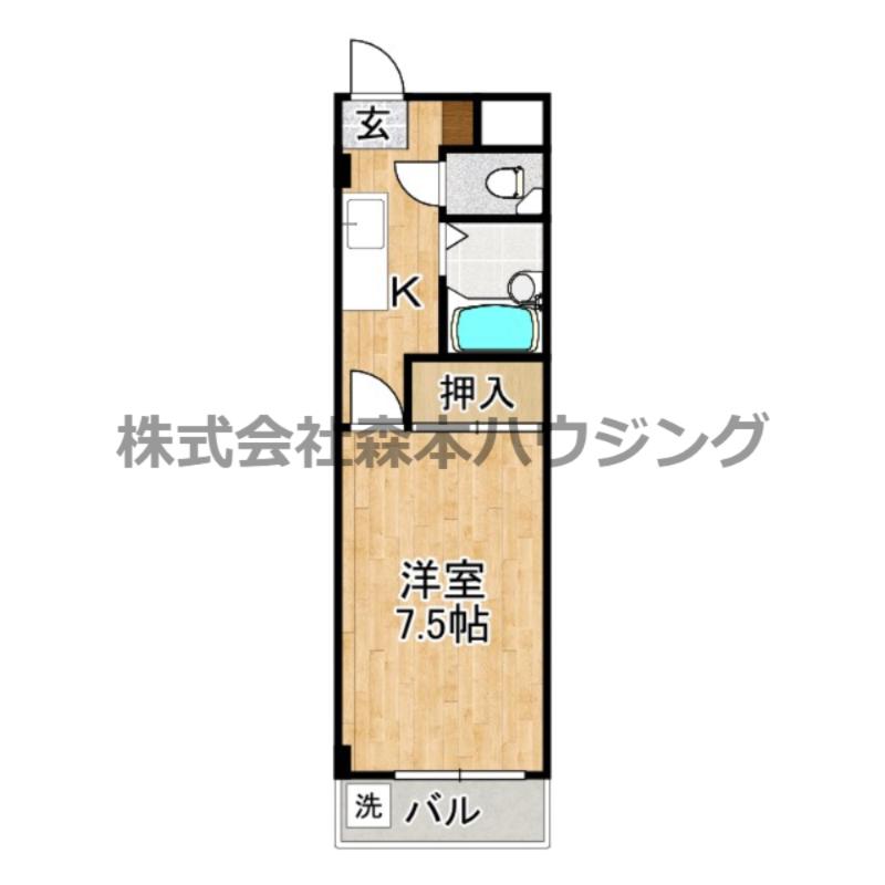 プライムコート(1K/5階)の間取り写真