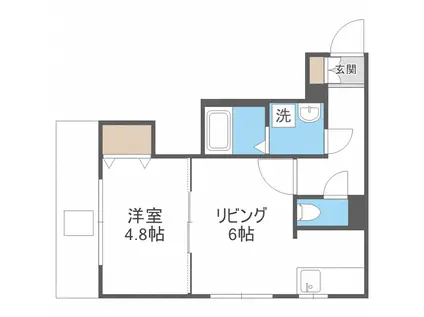 MAHALO OHASHI 710(1LDK/4階)の間取り写真