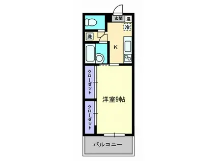 エステート石田A(1K/2階)の間取り写真